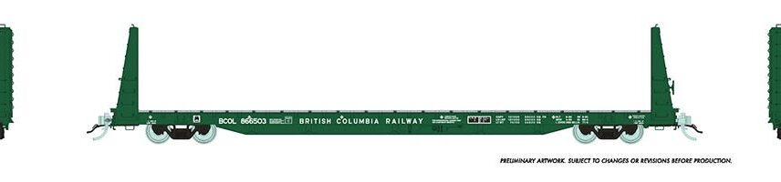Rapido Trains 147005-1  Marine Industries Bulkhead Flatcar: BCR - Dark Green Scheme #866503