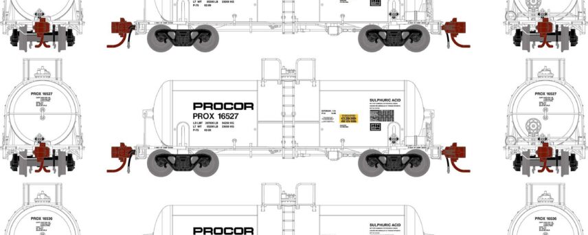 Athearn 15324  13,600-Gallon Acid Tank, PROX, White #16516, 16527, 16536 (3 Pack)