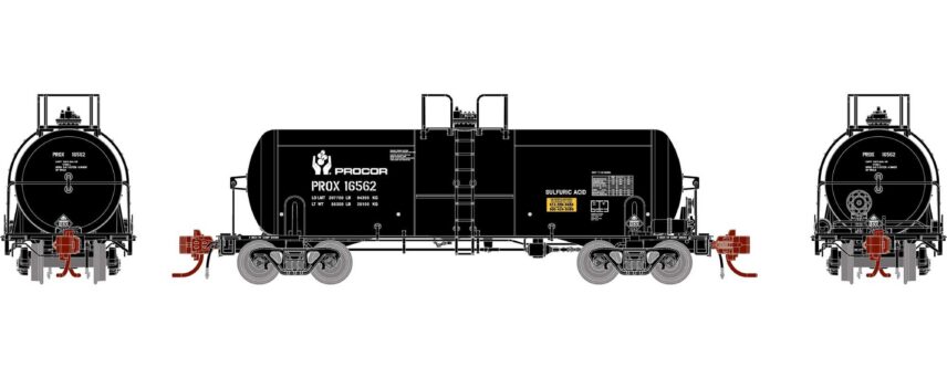 Athearn 15317  13,600-Gallon Acid Tank, PROX, Black #16562