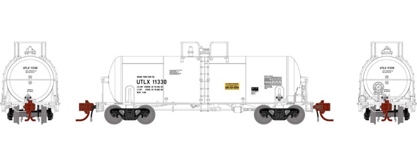 Athearn 15329  13,600-Galon Acid Tank, UTLX, White #11330
