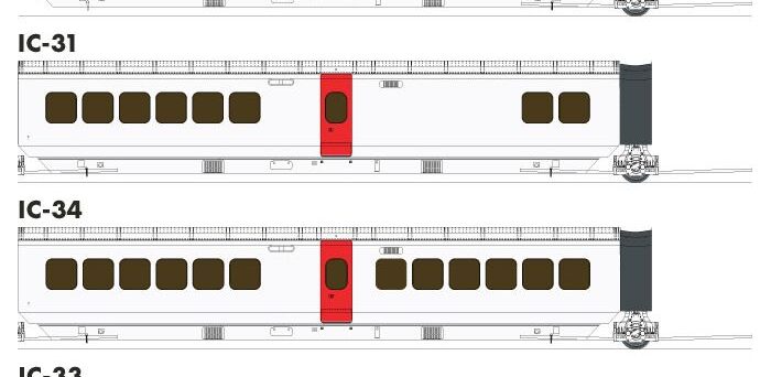 Rapido Trains 203105  UAC TurboTrain Completion Pack, CN Rail #203-226-251 + IC-34 #261