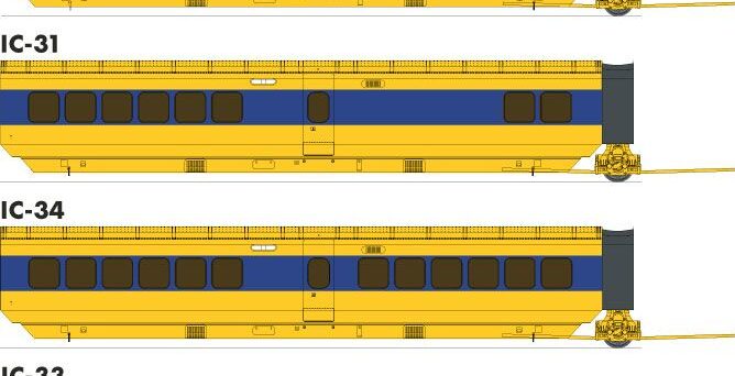 Rapido Trains 203107  UAC TurboTrain Completion Pack, VIA Set #2 #263-257-254 + IC-34 #264