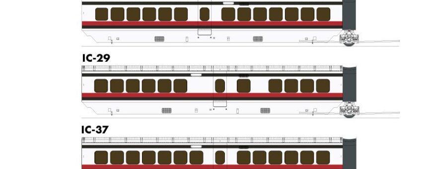 Rapido Trains 203503  UAC TurboTrain 5-Car Set, Early Amtrak #52-73-74-75-53 (DC/DCC/Sound)