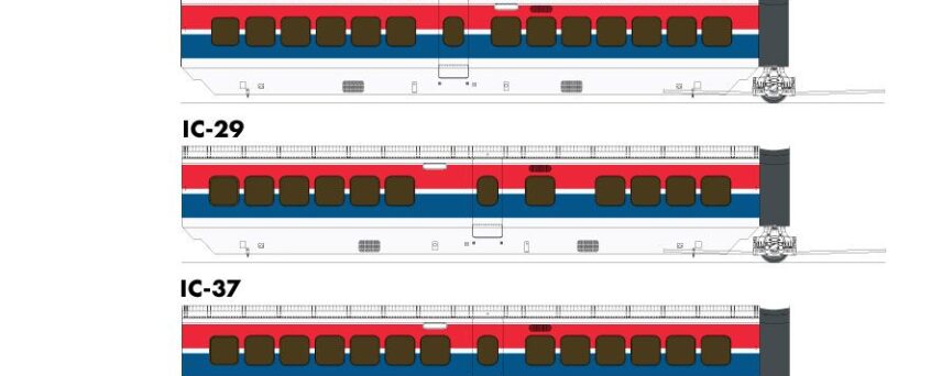Rapido Trains 203504  UAC TurboTrain 5-Car Set, Late Amtrak #50-70-71-72-51 (DC/DCC/Sound)