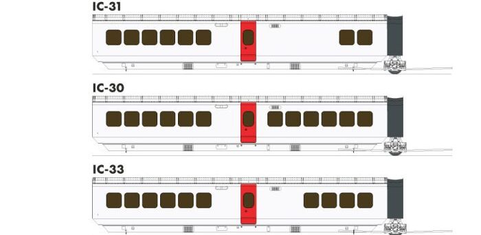 Rapido Trains 203505  UAC TurboTrain 5-Car Set, CN Rail #126-201-256-228-151(DC/DCC/Sound)