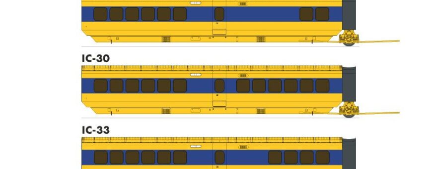 Rapido Trains 203506  UAC TurboTrain 5-Car Set, VIA #1 #146-201-256-228-151 (DC/DCC/Sound)