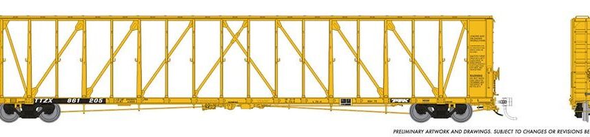 Rapido Trains 562007-2  N NSC 73' Centerbeam Flatcar, TTX #861241
