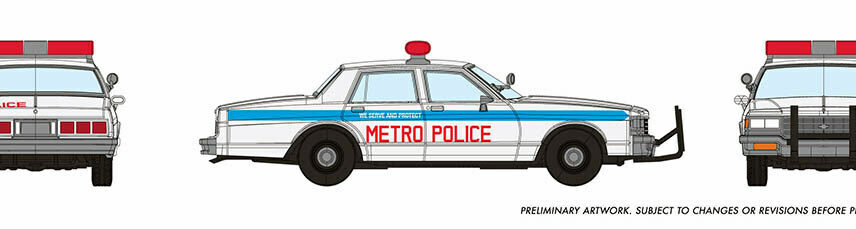 Rapido Trains 800008  Chevrolet Impala Sedan: Metro Police (White)