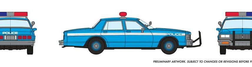 Rapido Trains 800009  Chevrolet Impala Sedan: Police (Blue)