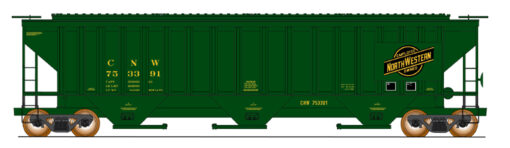 InterMountain Railway 453120-06  4750 Cu. Ft. 3-Bay Covered Hopper, C&NW #753576