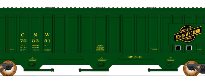 InterMountain Railway 453120-02  4750 Cu. Ft. 3-Bay Covered Hopper, C&NW #174812