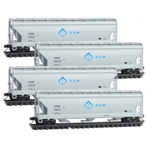 Micro Trains 99300186   3-Bay ACF 4650 Covered Hopper, ADM #65015, 65029, 65029, 65039, 65081