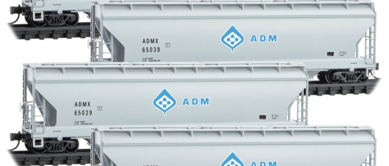 Micro Trains 99300186   3-Bay ACF 4650 Covered Hopper, ADM #65015, 65029, 65029, 65039, 65081