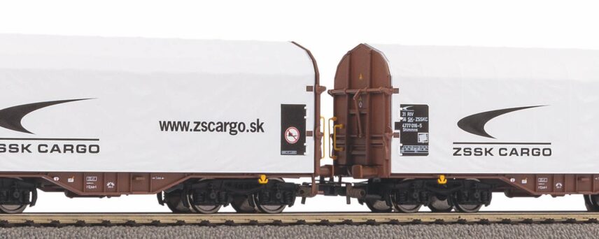 Piko 58258   2-pcs Sliding Tarp Wagon, ZSSK