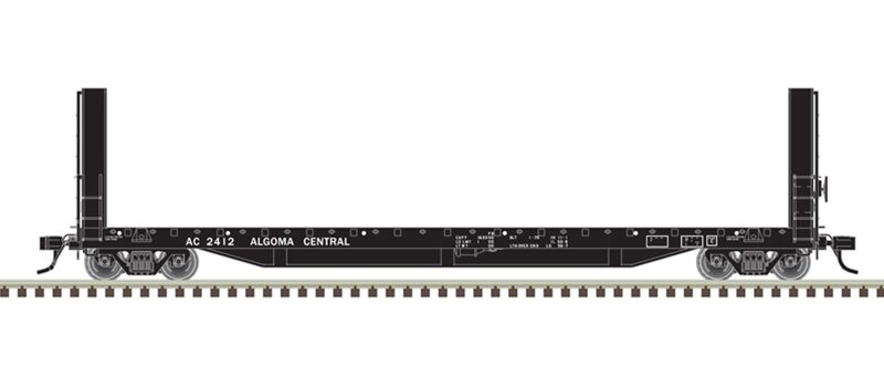 Atlas 20007088  51'6"Bulkhead Flatcar, Algoma Central #2412