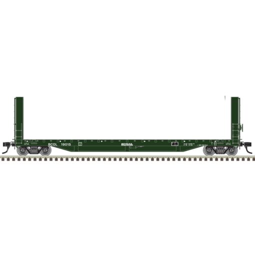 Atlas 20007091  51'6"Bulkhead Flatcar, BC Rail #19007