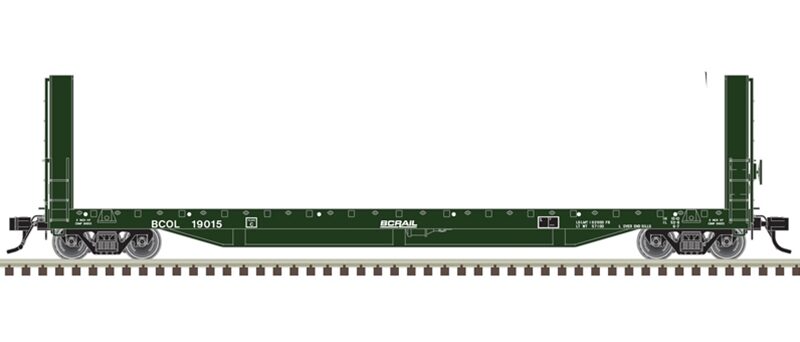 Atlas 20007091  51'6"Bulkhead Flatcar, BC Rail #19007