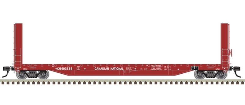 Atlas 20007094  51'6"Bulkhead Flatcar, Canadian National #603138