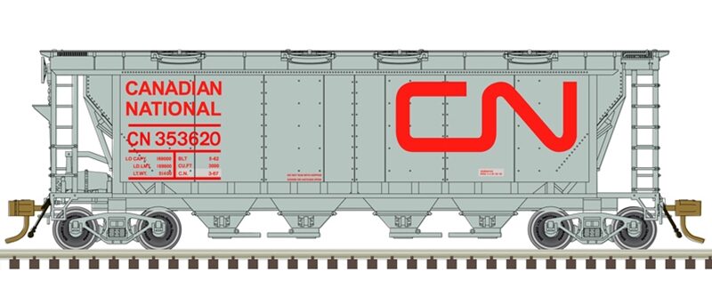 Atlas 20007162  Slab Side Covered Hopper, Canadian National - Noodle (8 Hatch) #353620