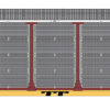 InterMountain Railway 482103-01  Tri-Level Auto Rack, Missouri Pacific - Buzzsaw #851461