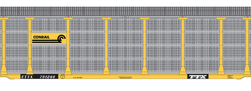 InterMountain Railway 482105-04  Tri-Level Auto Rack, Conrail - Yellow #701407