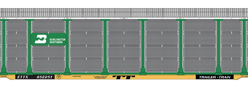 InterMountain Railway 482106-01  Tri-Level Auto Rack, Burlington Northern - Green #820834