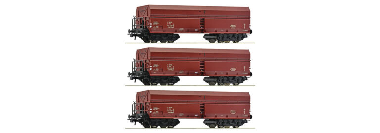 Roco 6600044   3 piece set: Self unloading hopper wagons, PKP