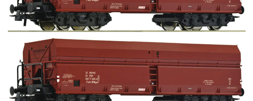 Roco 6600044   3 piece set: Self unloading hopper wagons, PKP