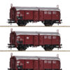 Roco 77050  3-piece set: Sliding roof wagons, DB