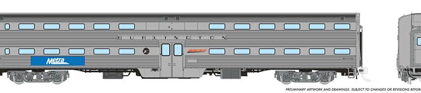 Rapido Trains 145006  Gallery Commuter Car: Metra - Burlington Coach: Unnumbered