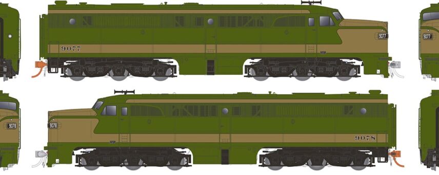 Rapido Trains 23044  PA-1 + PB-1, CN Demonstrator #9077 + 9078