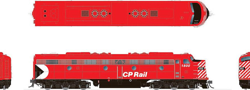 Rapido Trains 28015  EMD E8A, CP Rail - Action Red 5" Stripes #1801