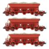 B-Models VB84010   3-pcs set Tremie ballast wagons (loaded), SNCB