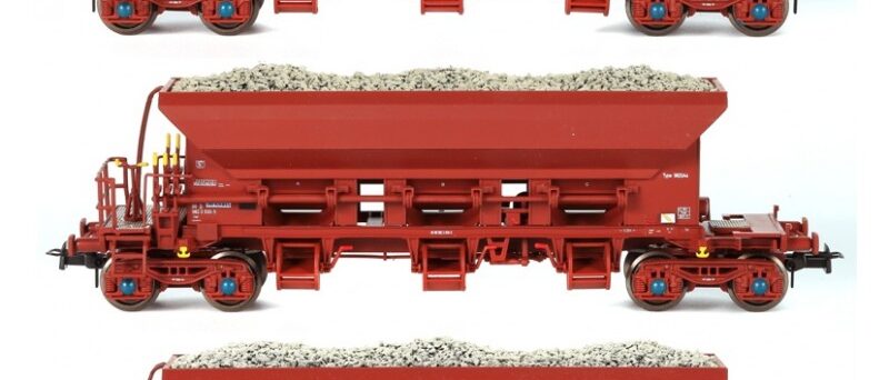 B-Models VB84010   3-pcs set Tremie ballast wagons (loaded), SNCB