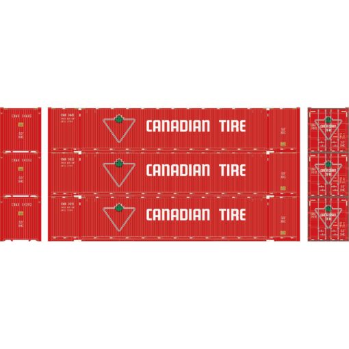 Athearn 26523  HO 53' Jindo Container, Canadian Tire (3 Pack)