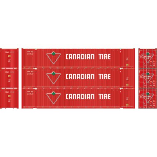 Athearn 26576  HO 53' Jindo Container, Canadian Tire (3 Pack)