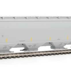 WalthersProto 105843  HO 67' Trinity 6351 4-Bay Covered Hopper, Bunge Corporation BNGX #20055 (gray, Yellow Conspicuity Stripes)