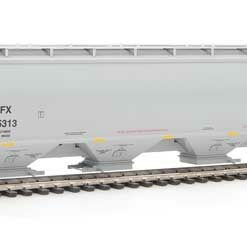 WalthersProto 105853  HO 67' Trinity 6351 4-Bay Covered Hopper, CIT Group-Capital Finance, Inc. CEFX #635313 (gray, Yellow Conspicuity Stripes