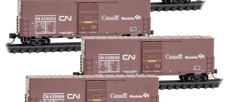 Micro Trains 98300214    N 4-pk Boxcars, CN Buffalo #429004, 429049, 429053, 429245