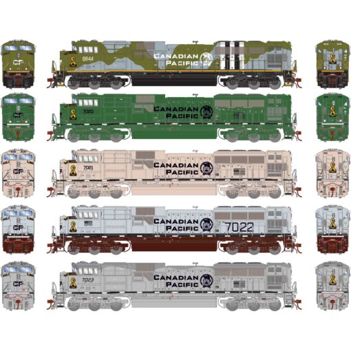Athearn Genesis 1155   HO GEN EMD SD70ACU Locomotive, CP Military Tribute Set #6644/7020/7021/7022/7023 (DCC/Sound)