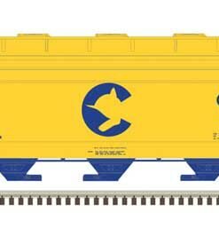 Atlas 50006112  N ACF 3560 Center-Flow Covered Hopper, Chessie System C&O #601322 (Yellow, Blue)