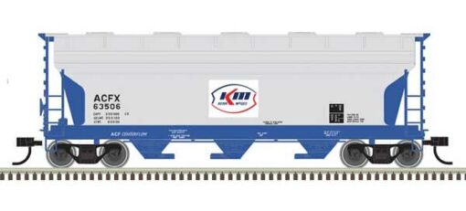 Atlas 50006118  N ACF 3560 Center-Flow Covered Hopper, Kerr-McGee ACFX #63506 (Gray, Blue, Red, white)