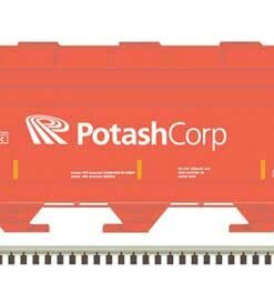 Atlas 50006120  N ACF 3560 Center-Flow Covered Hopper, Potash Corp #1624 (Salmon, white)