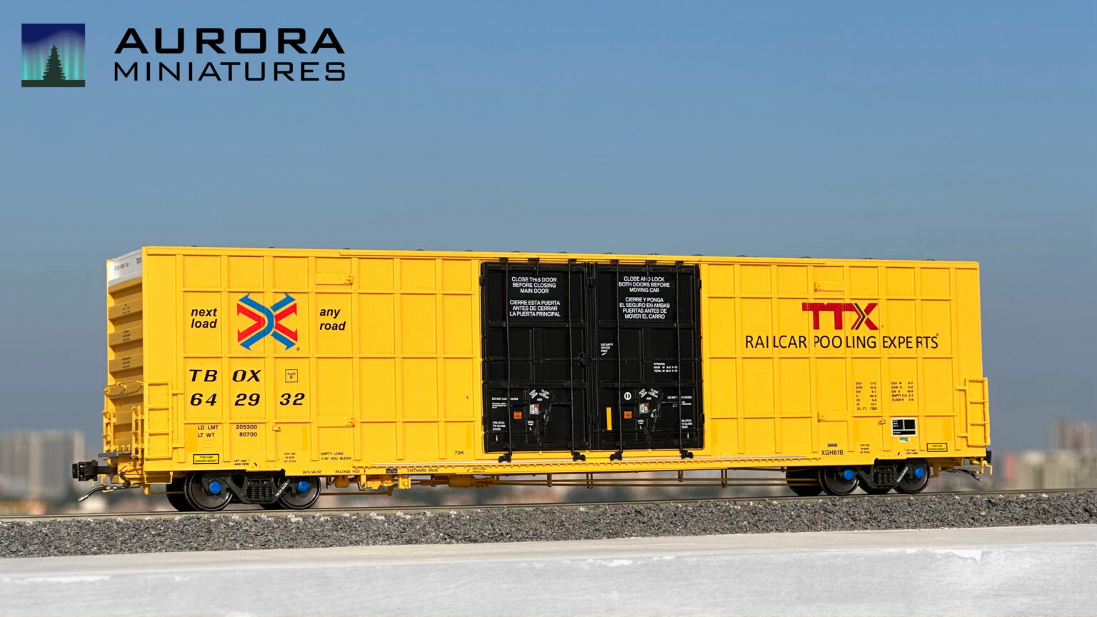 Aurora Miniatures 306004  HO Greenbrier 7550 cf 60' Plate F Boxcar, TBOX #642927