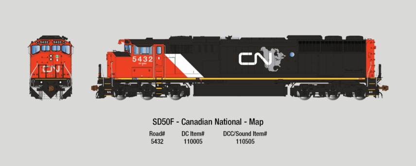 Aurora Miniatures 110005  HO GMDD SD50F, CN (Map) #5432 DC