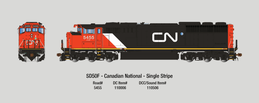 Aurora Miniatures 110006  HO GMDD SD50F, CN (Single Stripe) #5455 DC