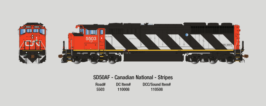 Aurora Miniatures 110008  HO GMDD SD50F, CN (Stripes) #5503 DC