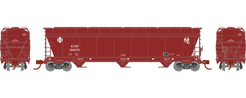 Athearn 12944  N ACF 4600 3-Bay Center Flow Hopper, ATSF #314275