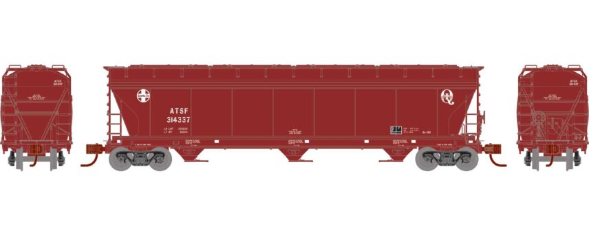 Athearn 12945  N ACF 4600 3-Bay Center Flow Hopper, ATSF #314337