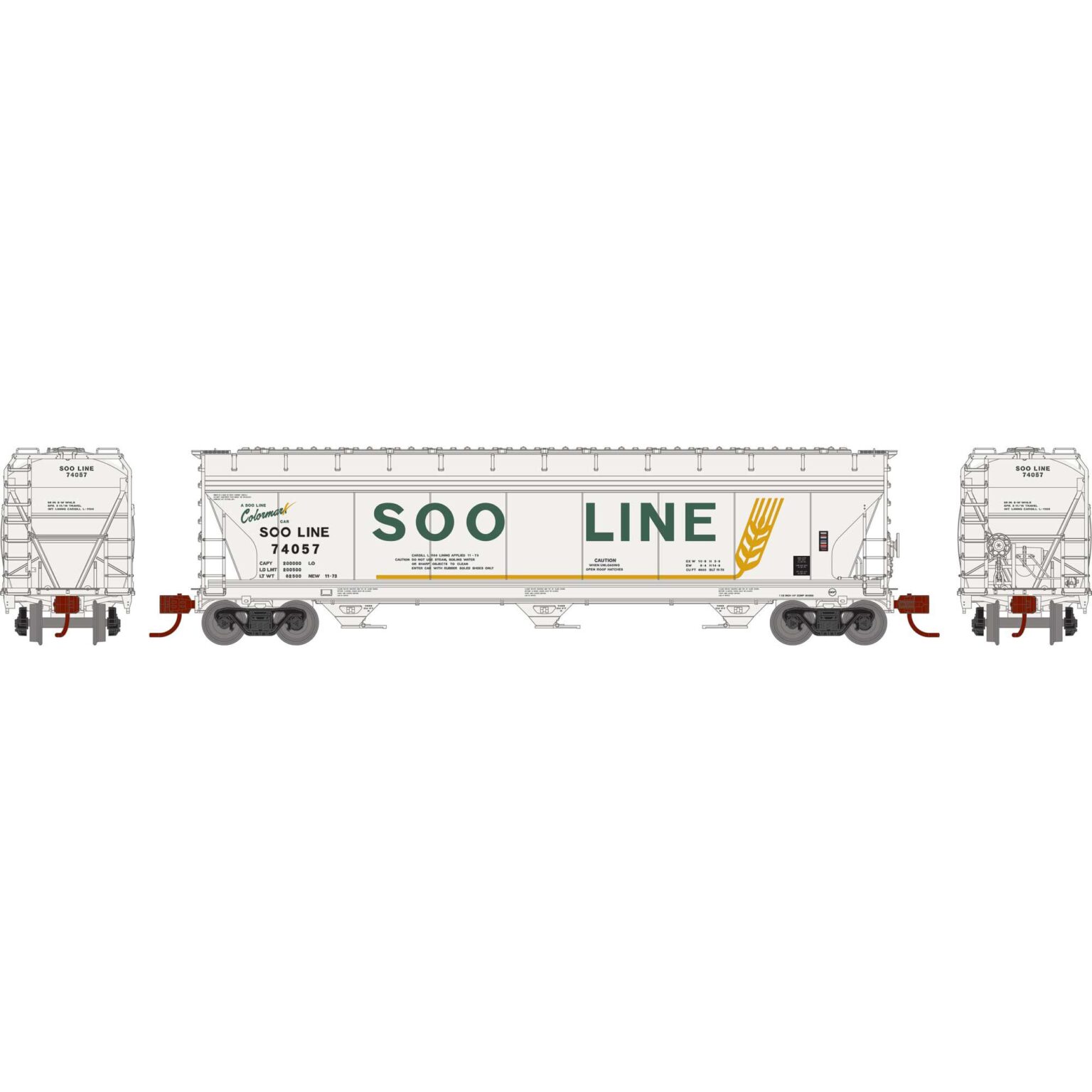 Athearn 12950  N ACF 4600 3-Bay Center Flow Hopper, SOO #74057